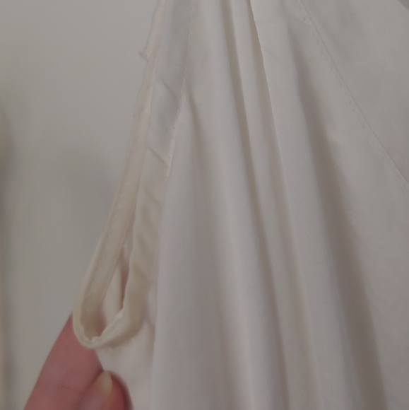 Silky White Ruffled Mini Dress, soft spring summer - Picture 7 of 10